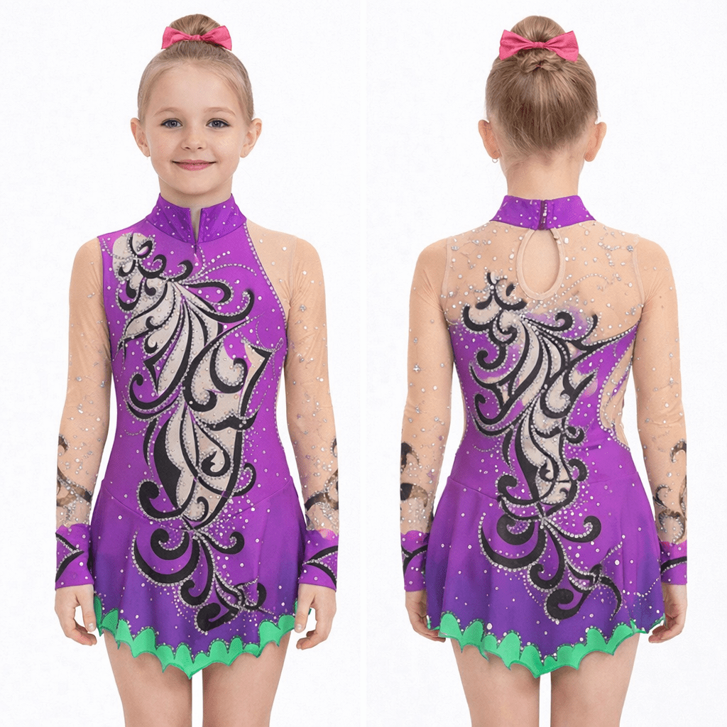 Rhythmic Gymnastics RG Leotard Acro/Ice skating dress Tap Costume Acrobatic Neon