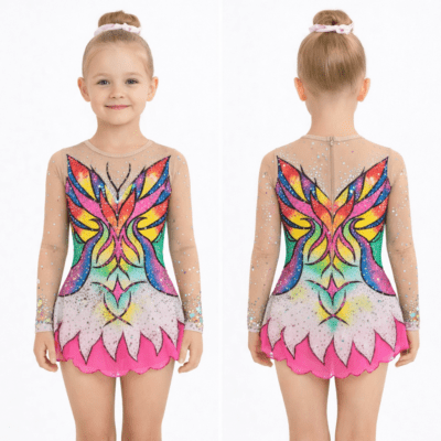 Rhythmic Gymnastics Leotard RG Acro/Ice skating dress Tap Costume Twirling Dance