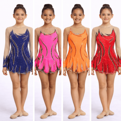 Skating Dress/Rhythmic Gymnastics leotard/Acro/Baton Twirling costume/Tap Dance