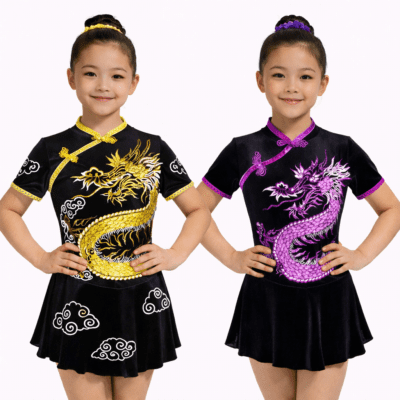 Girls Ice Skating Dress/Boys Skating Costume - Chinese Dragon - Made To Fit