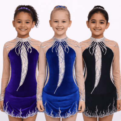 Ice Figure Skating Dress RG Rhythmic Gymnastics Leotard Acro Baton Twirling Tap