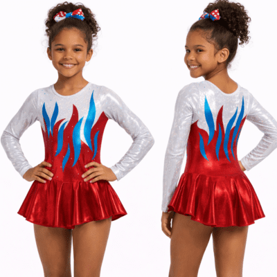 Nevada Girls Ice skating Dress Baton Twirling costume Tap Leotard
