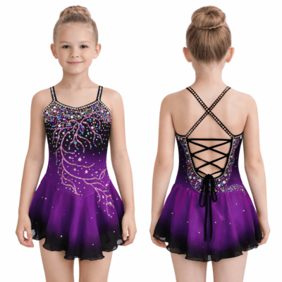 Competition Figure Ice skating dress/Twirling/Dance Tap Costume Outfit Dance