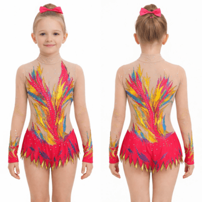 Rhythmic Gymnastics Leotard RG Acro/Ice skating dress Tap Costume Twirling Dance