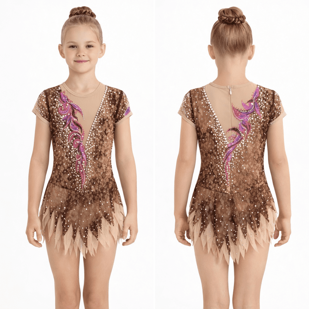 Rhythmic Gymnastics Leotard Acro/Ice skating dress Tap Costume Twirling Dance RG