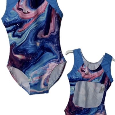Aquarius Open back Girls gymnastics leotard