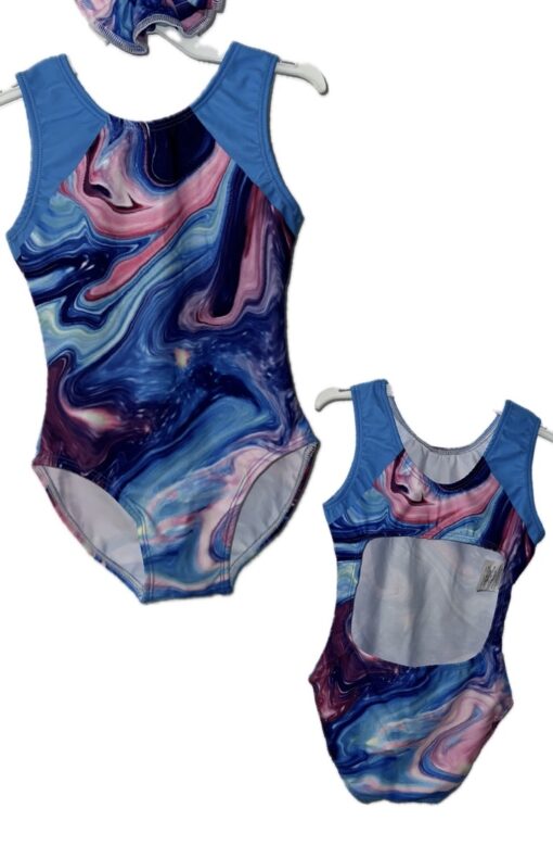 Aquarius Open back Girls gymnastics leotard