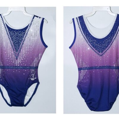 Purple Rain Girls Gymnastics leotard with 100's of Crystals