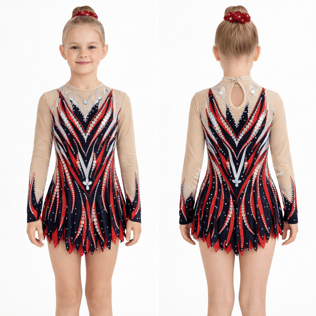 Rhythmic Gymnastics Leotard Acro/Ice skating dress Tap Costume Twirling Dance RG