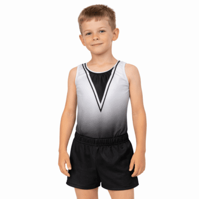 Black Rain Ombre Boys Gymnastics Leotard - Shorts also available