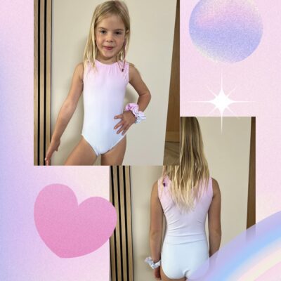Daydream Girls gymnastics/dance leotard Baby Pink & Blue
