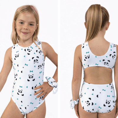 Panda open back gymnastics/dance leotard