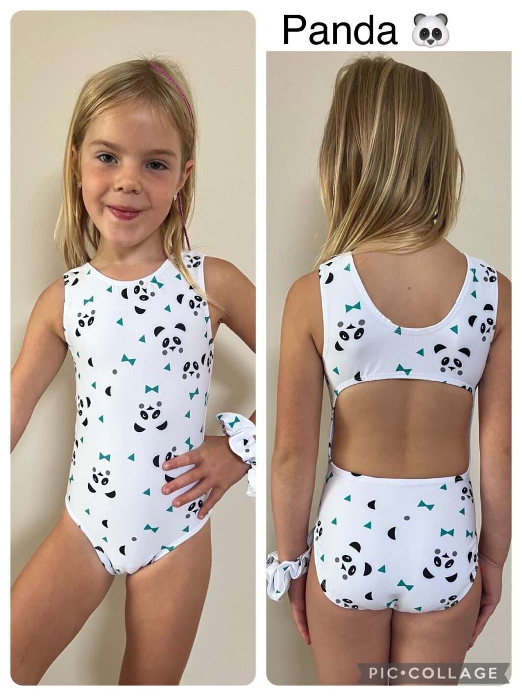 Panda open back gymnastics/dance leotard Lilachelene Leotards