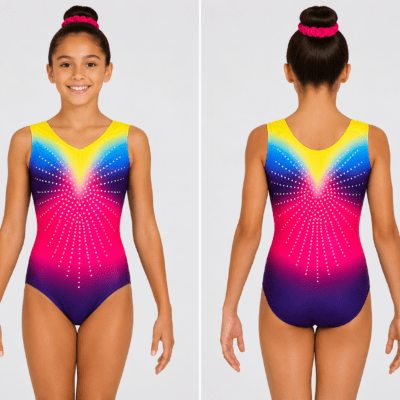 Aura - Girls Rainbow Gymnastics Leotard