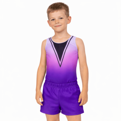 Purple Rain Boys gymnastics leotard - Matching shorts available