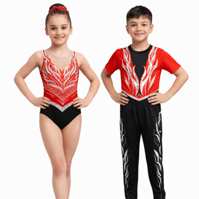 Girls or Boys gymnastics Leotard for acrobatics - Stirrups/Longs available