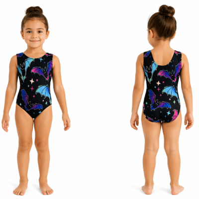 Bat Crazy Girls Halloween Gymnastics Leotard