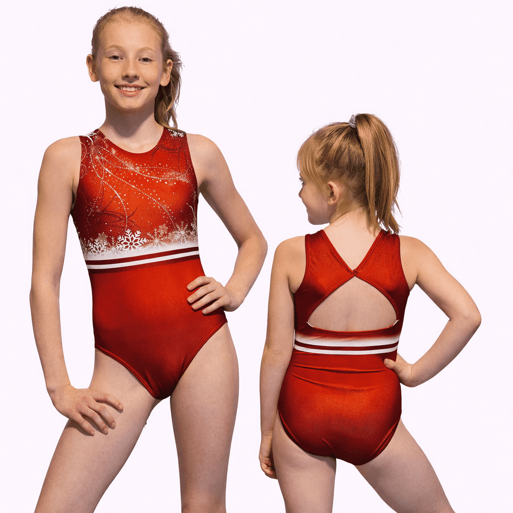 Snowflakes Crystals Christmas Xmas leotard - Girls Gymnastics