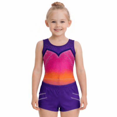 Milly Rainbow girls gymnastics leotard - Matching shorts available