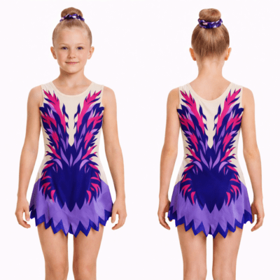 Dahlia Girls Skirted Gymnastics Acro Competition leotard Rhythmic Aerobics