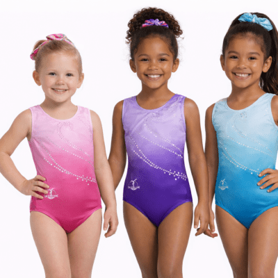 Dreamer - All Lycra ombre girls gymnastics leotard Pink, Purple or Turquoise