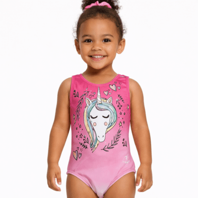 Pink Unicorn girls gymnastics dance leotard