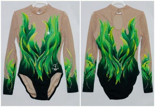 Elements NEON Girls Long Sleeve Gymnastics Leotard - Competition/Acro Acrobatic - Image 2