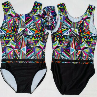 GeoAztec Girls Gymnastics leotard - All Lycra