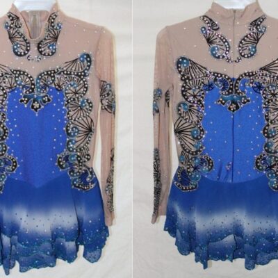 Ice skating dress Tap Costume Baton Twirling Dance Rhythmic leotard Crystals