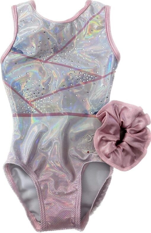 Perfectly Pink Girls Gymnastics leotard with Crystals - Image 3