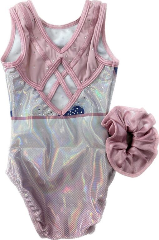Perfectly Pink Girls Gymnastics leotard with Crystals - Image 4