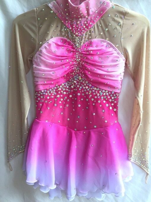 Custom made to measure Pink Ice skating/Twirling dress