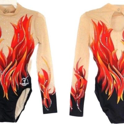 Elements Flame Girls competition gymnastics leotard Acro/Aerobics/Rhythmic/Tap