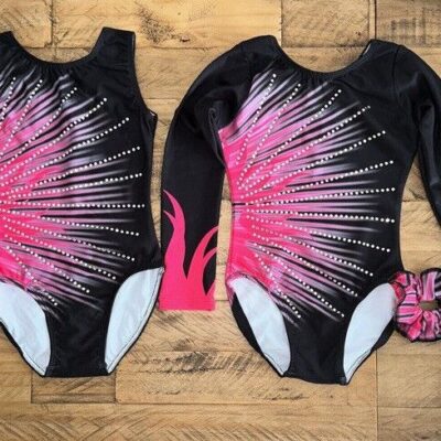Flare girls gymnastics leotard - Choice of Long Sleeve or Sleeveless