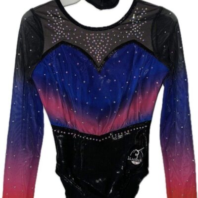 Fizz Long Sleeve Girls Gymnastics leotard with ruched detail