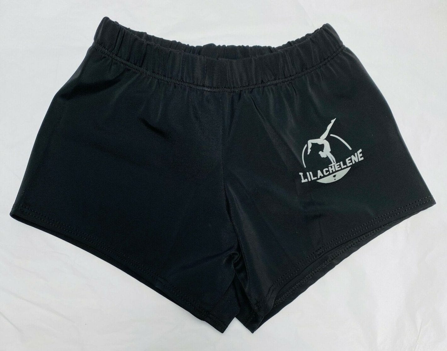Girls Black Lycra Gymnastics Shorts for over leotard Lilachelene