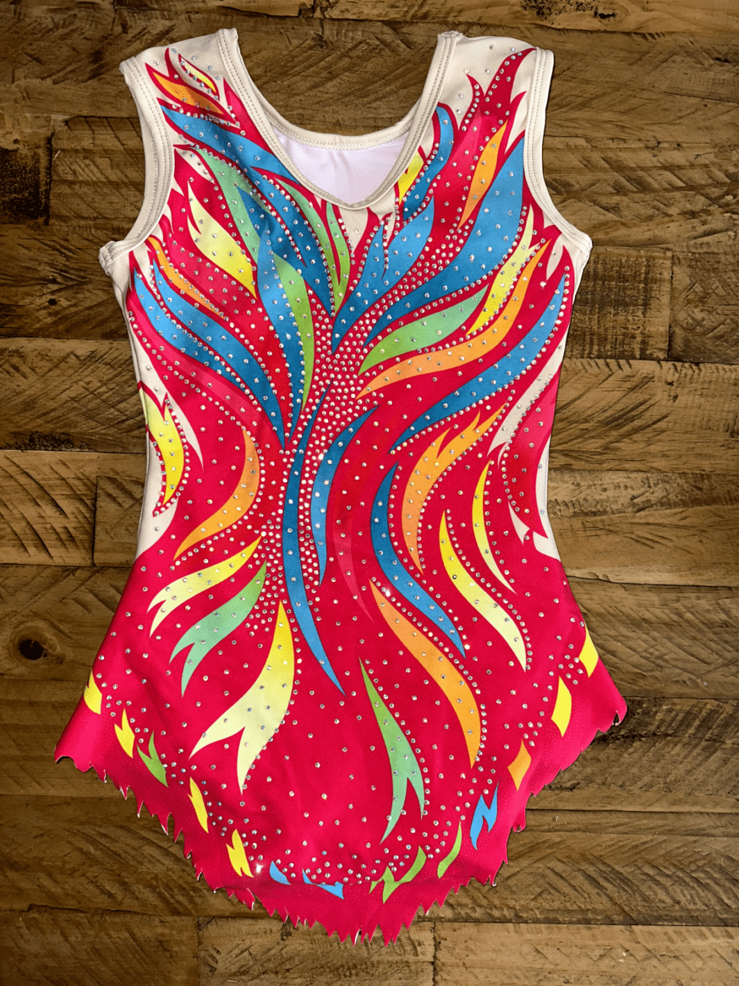 Pink Rainbow Girls Skirted Gymnastics Acro Competition leotard Rhythmic Aerobics - Image 4