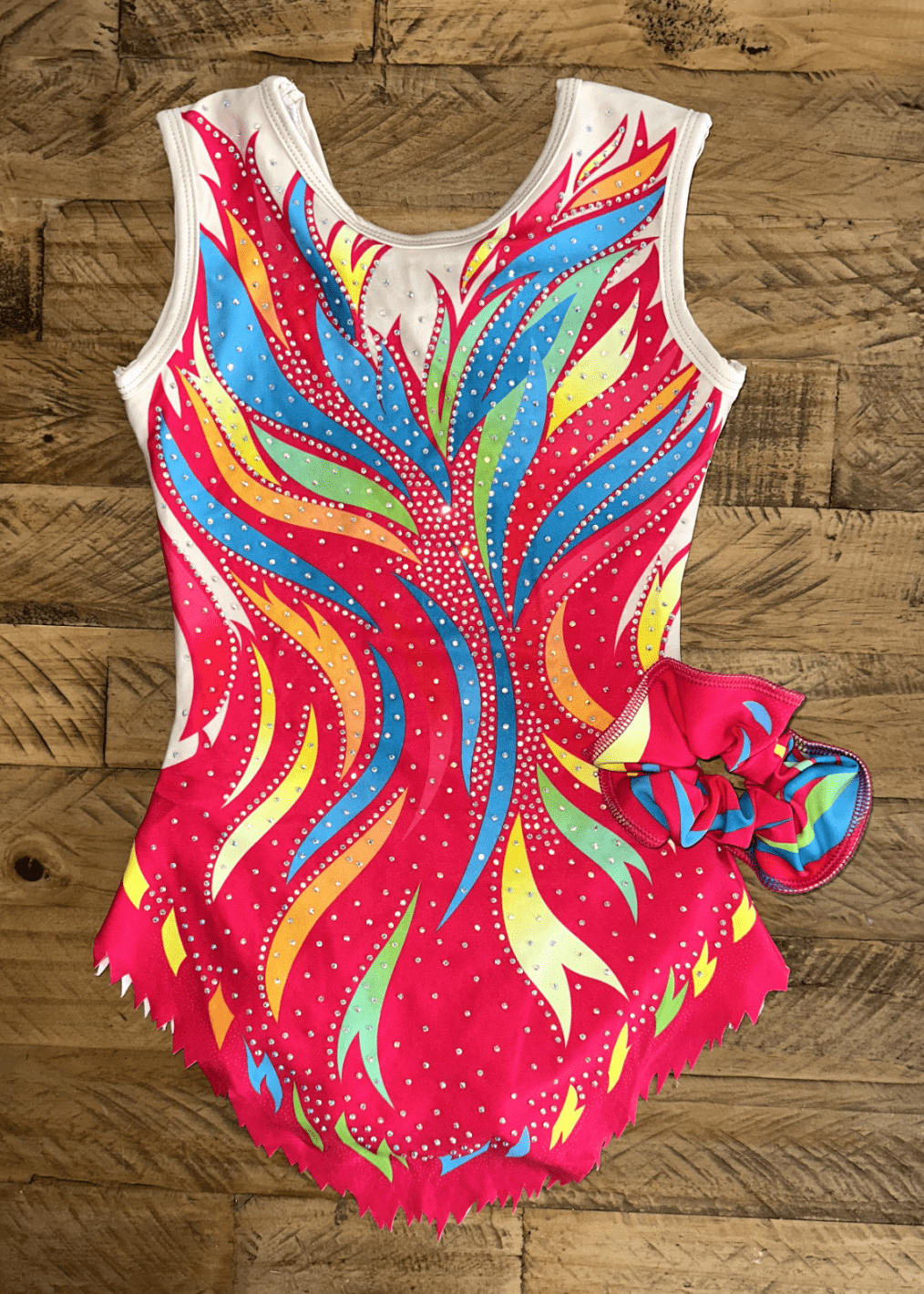 Pink Rainbow Girls Skirted Gymnastics Acro Competition leotard Rhythmic Aerobics - Image 5