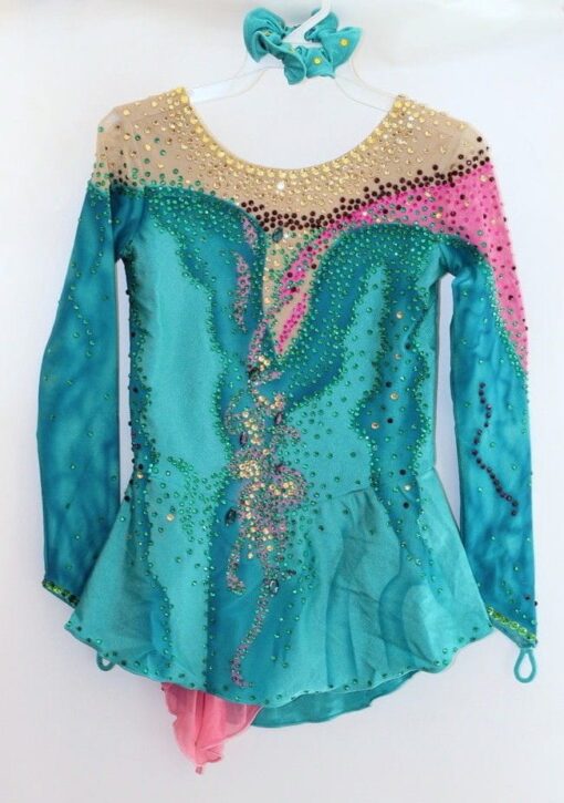 Custom Made Emerald Ice skating dress - Twirling - Tap dancing Costume - Dance - Image 3