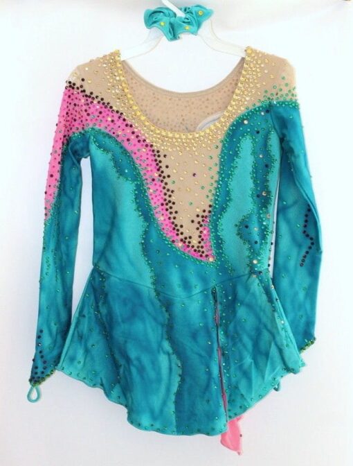 Custom Made Emerald Ice skating dress - Twirling - Tap dancing Costume - Dance - Image 4