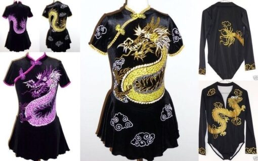 Girls Ice Skating Dress/Boys Skating Costume - Chinese Dragon - Made To Fit