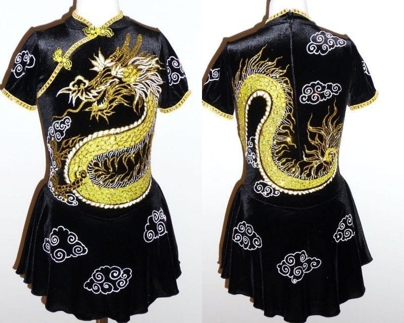 Girls Ice Skating Dress/Boys Skating Costume - Chinese Dragon - Made To Fit - Image 2