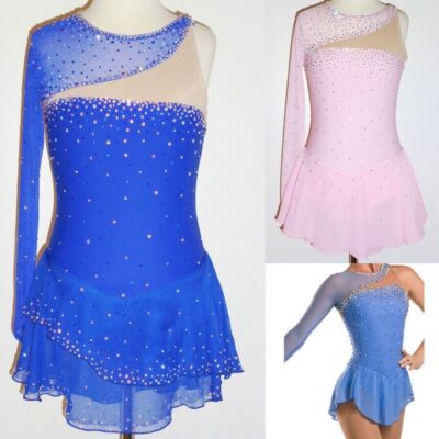 Ice Figure Skating Dress/Dance/Baton Twirling costume/Tap Outfit Custom Made