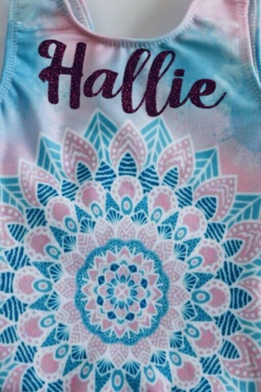 Sioux Girls gymnastics/dance leotard Baby Pink & Blue - Image 5
