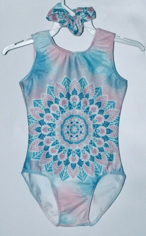 Sioux Girls gymnastics/dance leotard Baby Pink & Blue