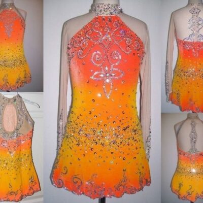 Figure Ice Skating dress/Twirling/Dance Costume/Rhythmic Leotard Made to Fit Tap
