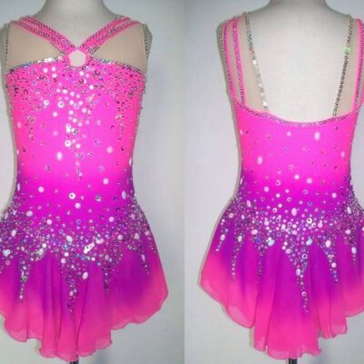 Ice Figure Skating dress/Baton Twirling outfit/Dance/Tap Costume Made To Fit