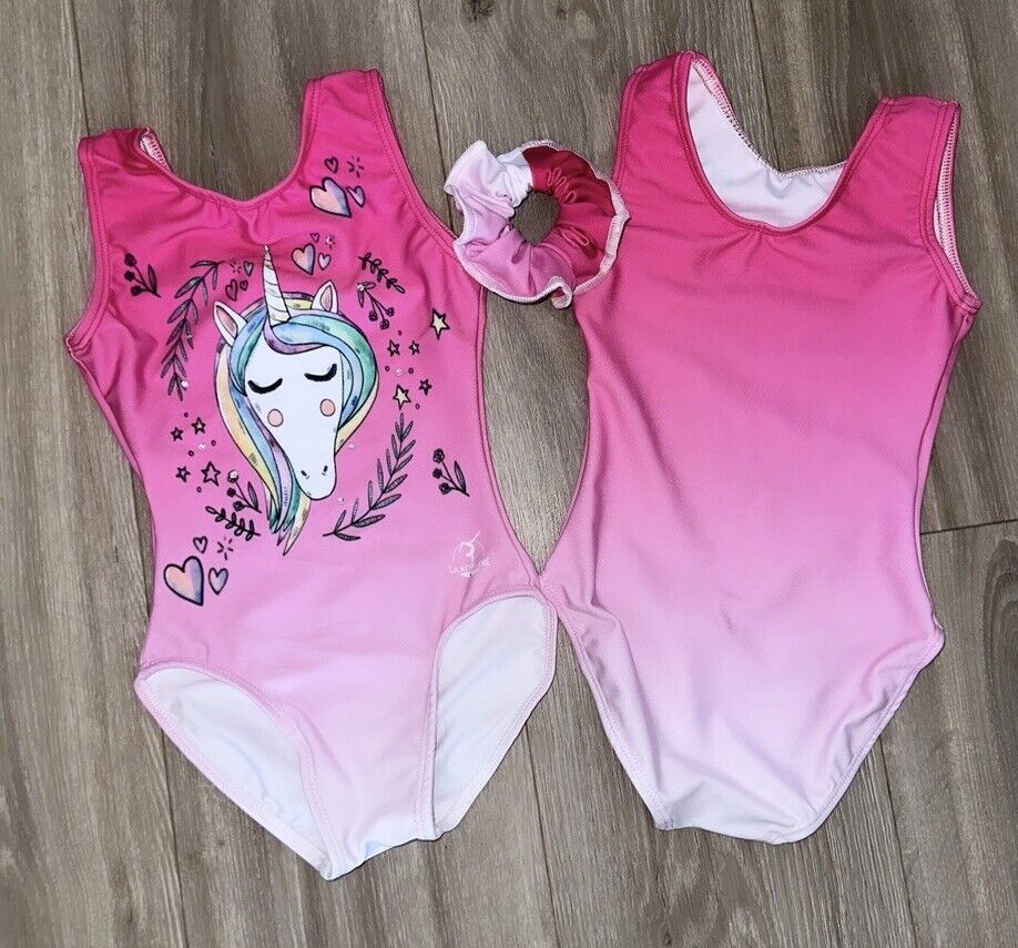 Pink Unicorn girls gymnastics dance leotard - Image 3