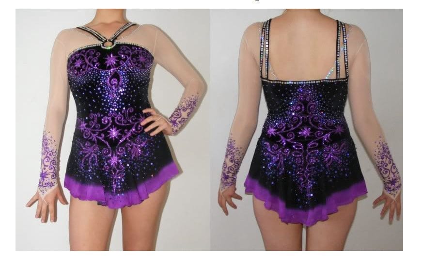 Ice Figure Skating Dress/Dance/Baton Twirling costume/Tap Outfit Custom Made - Image 2