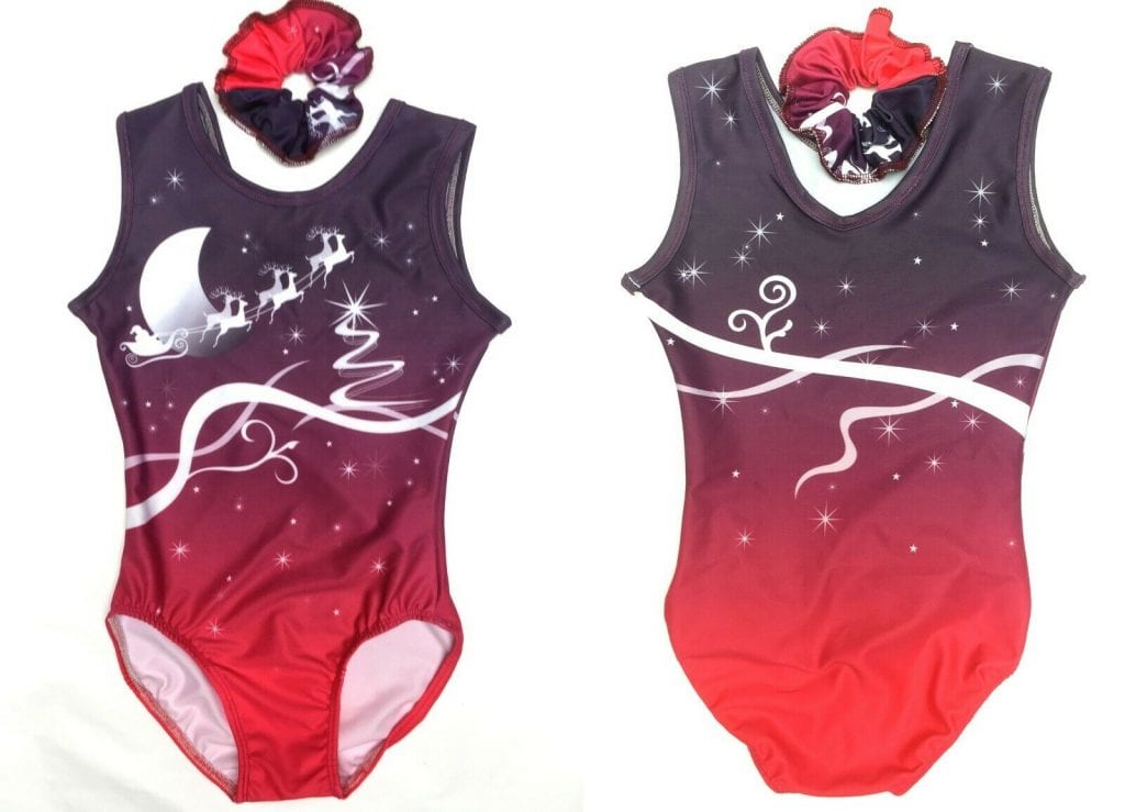 Xmas Christmas Reindeer Leotard Girls Gymnastics Lilachelene Leotards & Skatewear